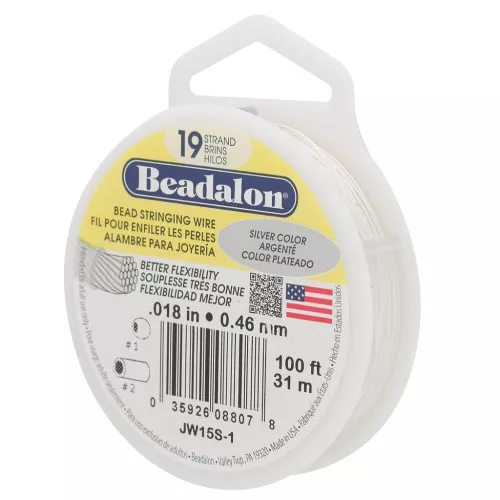 Fil Cablé 19 brins 0.46 mm - Beadalon - Argenté x31m