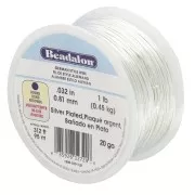 Fil de cuivre rond 0.81 mm anti-ternissement - Argenté x95m