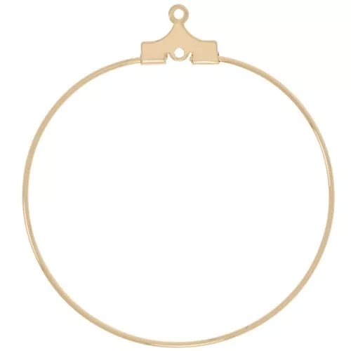 Supports boucles d'oreilles - Créoles à décorer 35 mm - Doré x20