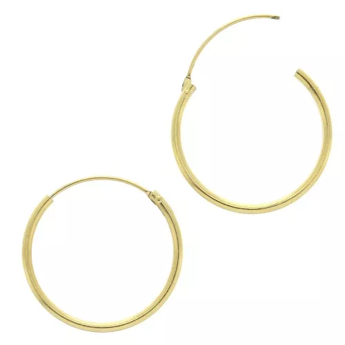 Créoles rondes 19 mm - Fil 1.2 mm - Doré x2