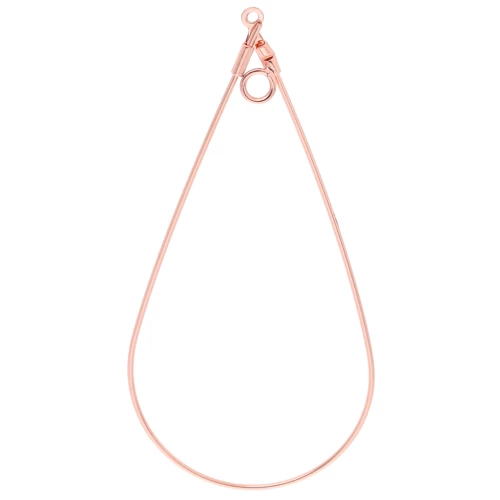 Supports boucles d'oreilles gouttes 58x28 mm avec anneau - Doré Rose x2