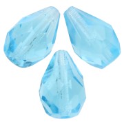 Perles poires facettées 10x7 mm - Aquamarine x20