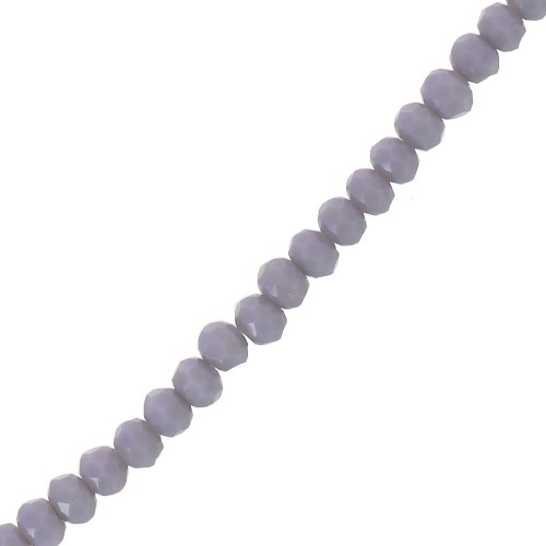 Perles rondelles facettées - rondes aplaties - 4.5x3.5 mm Dark Grey Opal x41cm