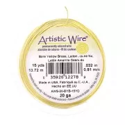 Fil de laiton Artistic Wire 0.81 mm - Jaune nu x13.7m