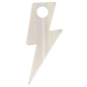 Pendentif éclair 25 mm en acétate - Blanc effet sirène x1
