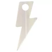 Pendentif éclair 25 mm en acétate - Blanc effet sirène x1