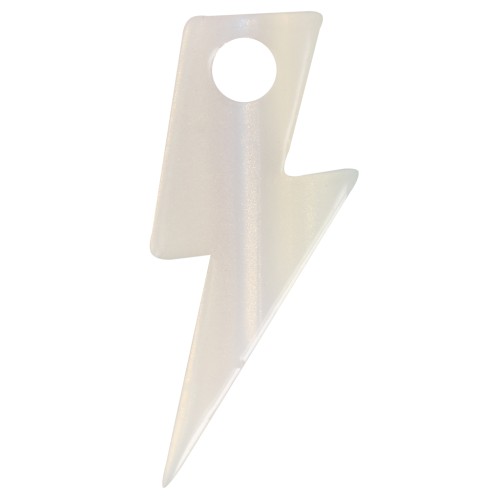 Pendentif éclair 25 mm en acétate - Blanc effet sirène x1