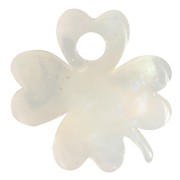 Breloque trèfle 19 mm en acétate - Marbré Transparent nacré pailleté x1