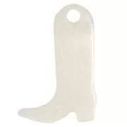 Breloque Santiag botte cowboy 20x13 mm en acétate - Marbré crème x1