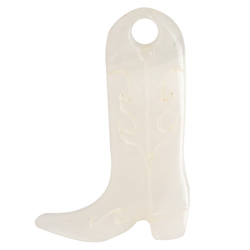Breloque Santiag botte cowboy 20x13 mm en acétate - Marbré Ivoire x1