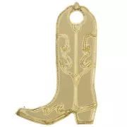 Breloque Santiag botte cowboy 20x13 mm en plexiglass - Effet miroir - Doré x1