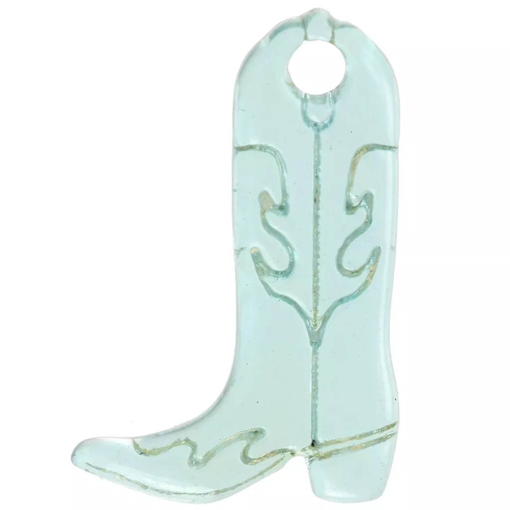 Broche Breloque Botte De Cowgirl Avec Cristaux Bleus Et éperons - Style Western, Rodéo - Neuf Sans Emballage