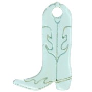 Breloque Santiag botte cowboy 20x13 mm en acétate transparente - Bleu x1|raw }}