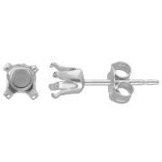 Clous d'oreilles pour cabochon 4 mm - Argent 925 x4