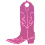 Fuchsia - Pendentif Santiag botte cowboy 35x23 mm en plexiglass - Effet miroir - Fuschia Pendentif Santiag botte cowboy 35x23 mm en plexiglass - Effet miroir - Fuschia