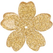 Pendentif fleur en acrylique 25 mm - Pailleté doré x1|raw }}