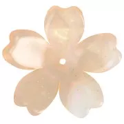 Pendentif fleur en acétate 25 mm - Marbré Pêche nacré pailleté x1 