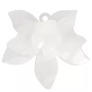 Pendentifs - Breloques - Pendentif fleur en relief 37x41 mm en acétate - Marbré Blanc x1 Pendentif fleur en relief 37x41 mm en acétate - Marbré Blanc x1