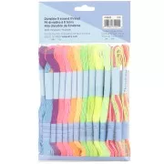 Assortiment 24 échevettes - Fils pour bracelet brésilien & broderie - Néon x1