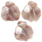 Pendentif fleur en relief 41x40 mm en acétate - Cappuccino - Blanc x1