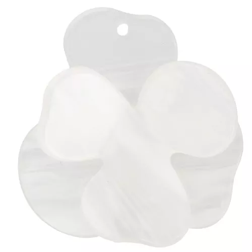 Pendentif fleur en relief 41x40 mm en acétate - Marbré Blanc x1