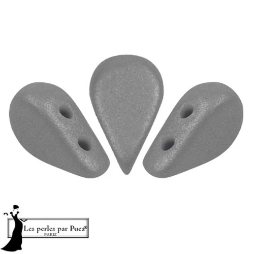 Perles en verre Amos® par Puca® 5x8 mm - Vogue Grey Medium Mat x10g