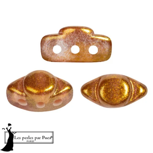 Perles en verre Volos® par Puca® 4x8 mm - Candy Caramel x10g