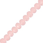 Perles rondelles facettées - rondes aplaties -8x6 mm Opaque Light Pink x40cm