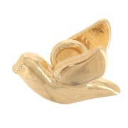 Breloque oiseau 6x8 mm - Doré à l'or fin x1|raw }}