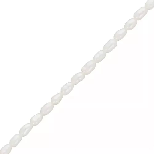 Perles d'eau douce grain de riz - 3x2.5 mm - Grade AA Blanc x20