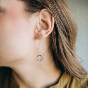 Chaines d'oreilles traversantes maille Forçat 120 mm - Acier inox 304 Doré x2