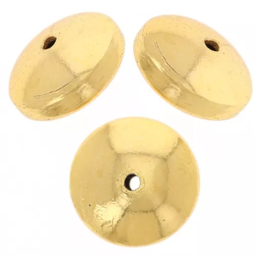 Perles rondes aplaties 12 mm - Doré x10g environ 5 pièces