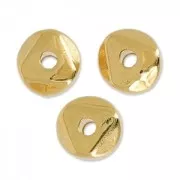 Perles irrégulières nuggets 6 mm doré rose x5