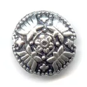 Bombée métal 16 mm argenté vieilli x1