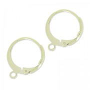 Dormeuses créoles forme ronde avec anneau ouvert 12 mm - Light gold x2|raw }}