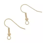 Crochets d'oreilles boules 18 mm light gold x6