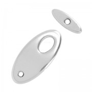 Fermoir T ovale 25 mm Placage Argent fin vieilli x1