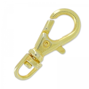 Porte clés mousqueton 23 mm - Doré à l'or fin x1
