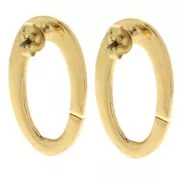 Clous d'oreilles ovale martelé 32x19 mm - Doré à l'or fin x2