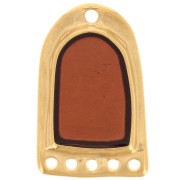 Pendentif chandelier 27x17 mm résine époxy effet vitrail - Doré à l'or fin - Topaz