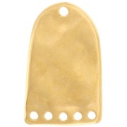 Pendentif chandelier 27x17 mm résine époxy effet vitrail - Doré à l'or fin - Noir