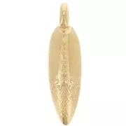 Pendentif dague travaillé 23x6 mm - Doré à l'or fin x1