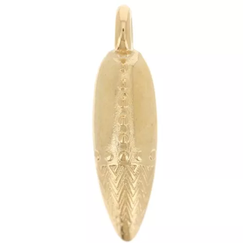 Pendentif dague travaillé 23x6 mm - Doré à l'or fin x1