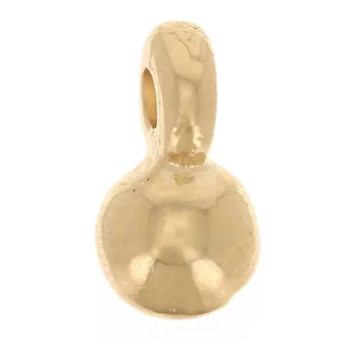 Mini breloques boule 3.5 mm - Doré à l'or fin x5