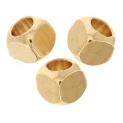 Perles cubes arrondis 2.5 mm - Doré à l'or fin x15