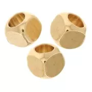 Perles cubes arrondis 2.5 mm - Doré à l'or fin x15