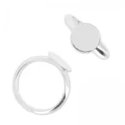 Bague plateau demi-jonc 10 mm argenté x1