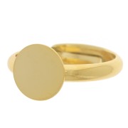 Bague plateau demi-jonc réglable 10 mm - T53 à 58 - Doré à l'or fin x1|raw }}