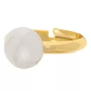Bague plateau demi-jonc réglable 10 mm - T53 à 58 - Doré à l'or fin x1