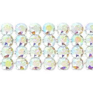 Swarovski Crystal Mesh 40001 4 rangs 11 mm Crystal AB x5cm